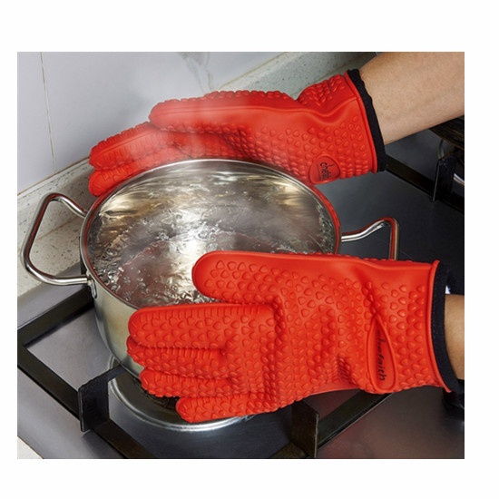 Silicone Kitchen Gloves  Inner Cotton Layer for Cooking, Baking, Barbeque