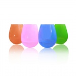 Unbreakable Silicone Plastic Drinking Glasses - Stemless Tumbler Party Cups